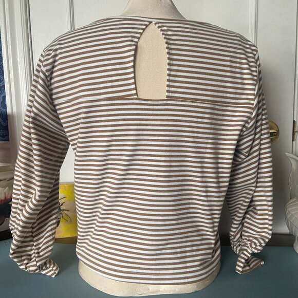 Artlove Paris Striped puffed sleeve top - size medium, twee, tomatogirl, French - Picture 7 of 14